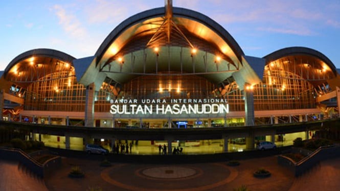 Bandara Internasional Sultan Hasanuddin Kota Makassar, Sulawesi Selatan.