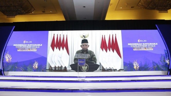 Wakil Presiden RI Ma'ruf Amin beri sambutan virtual di acara ISDA 2022