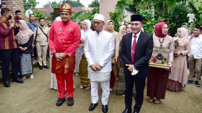 Bobby Nasution dan Edy Rahmayadi Dampingi Dahnil Anzar Simanjuntak Menikah