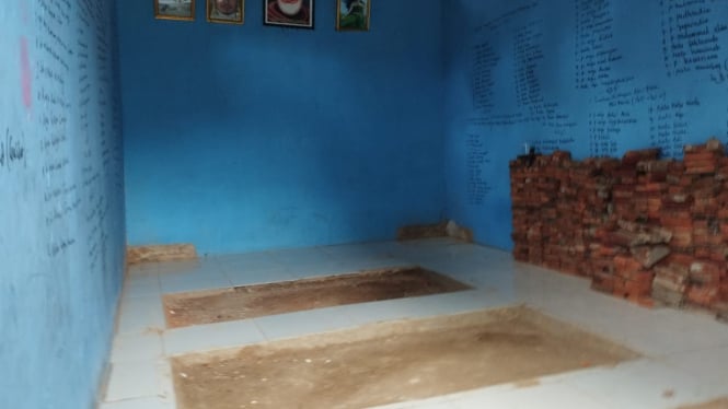 Lokasi kegiatan memuja kuburan kosong di Desa Cibugel, Kabupaten Tangerang