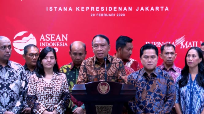 Wakil Ketua Umum PSSI, Zainudin Amali di Istana Presiden Jakarta