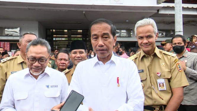 Presiden Jokowi Saat Kunjungi Pasar Cepogo, Boyolali